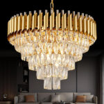Round Modern Gold Crystal Chandelier