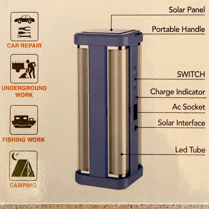 01-Emergency-LED-1 Portable solar rechargeable emergency LED lantern - Image 1