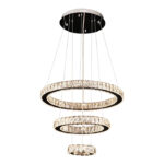 Crystal 3 Ring LED Chandelier Ceiling Light - Image 2