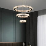 Crystal 3 Ring LED Chandelier Ceiling Light