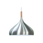 Brushed Aluminum Pendant 1Lit- Wide Dome
