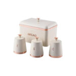 Royal Homeware Bread Bin & Canister 4pc Set