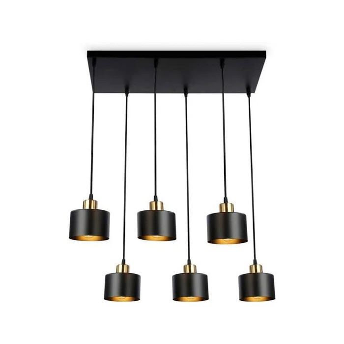 09-Pendant 6lit black E27-1 Pendant 6Lit Black E27 - Image 1