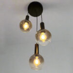 Warm Amber Glass 3-Lit Pendant