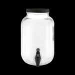 16L Fluted Glass Beverage Dispenser with Tap