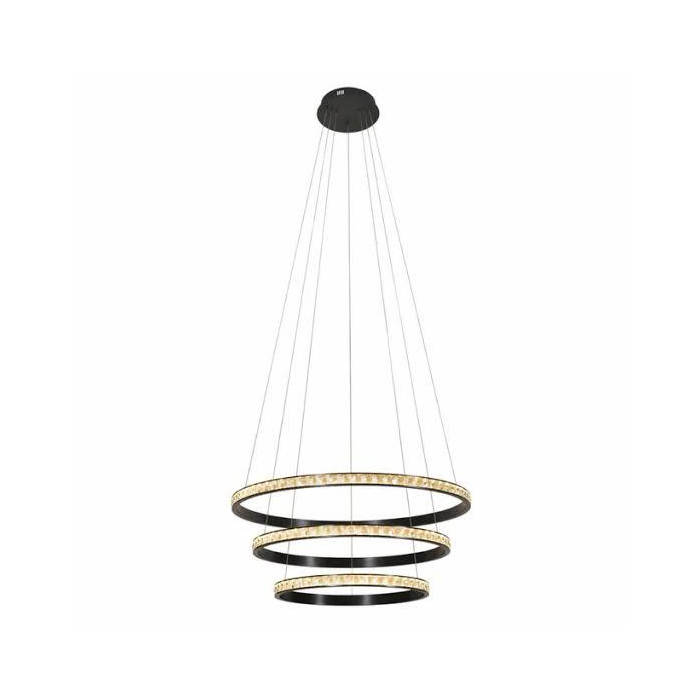 14-Pendant LED-2 Crystal Ring Pendant LED 3 Tiers - Image 1