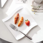 Elegant Square White Dinner Plates - Image 2