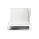 Elegant Square White Dinner Plates