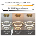 3-Ring Crystal LED Chandelier - Image 6