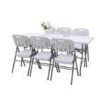 Foldable Plastic Table & 6-Chair Set - Image 2