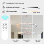 2-Ring Oval Crystal LED Chandelier - Image 5
