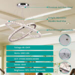 2-Ring Oval Crystal LED Chandelier - Image 3