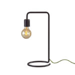 Industrial Matte Black Metal Desk Lamp with Vintage Edison Bulb