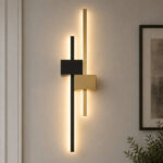 Black Gold Slim LED Linear Wall Light