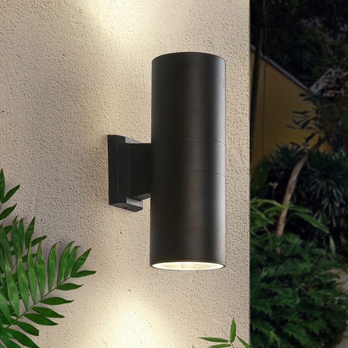 Outdoor Up Down Dual-Head Cylinder Wall Light - Image 1